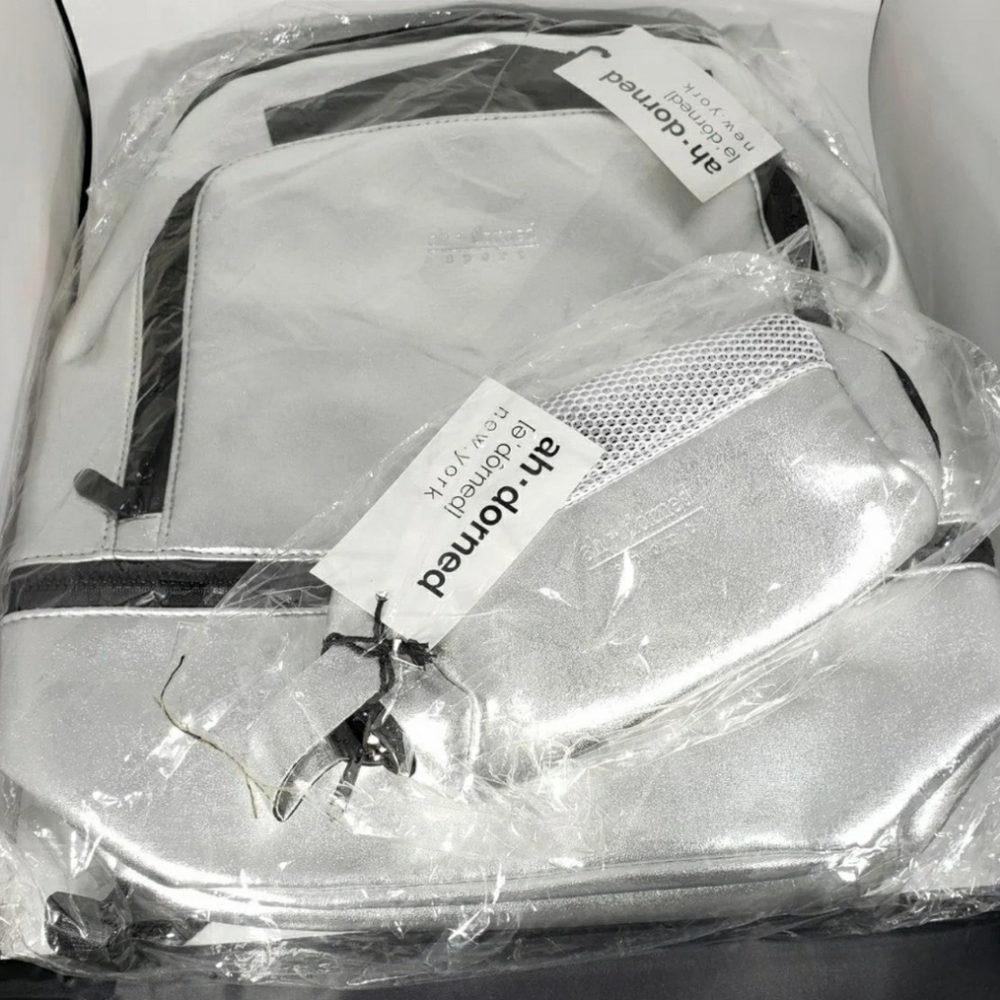 Ah-Dorned Metallic Silver Large Backpack